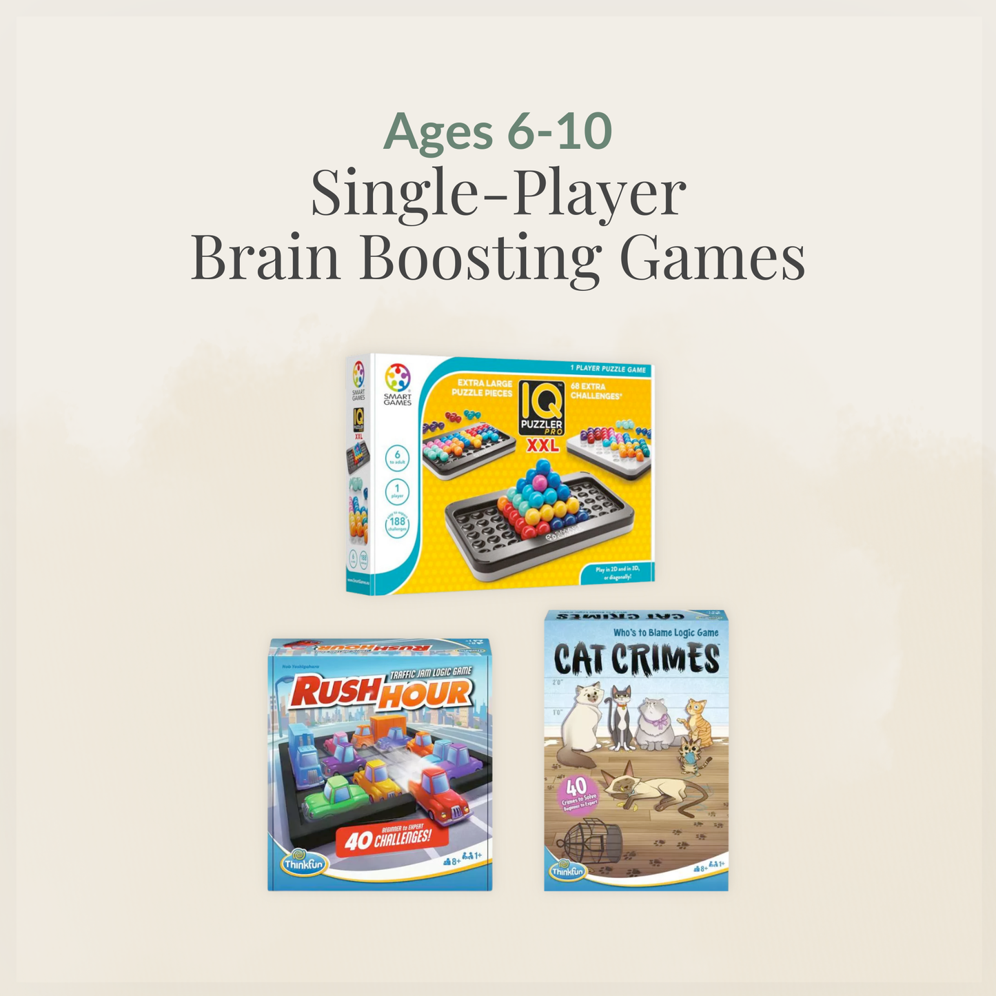 Ages 6–10: Single-Player Brain Boosting Games collection