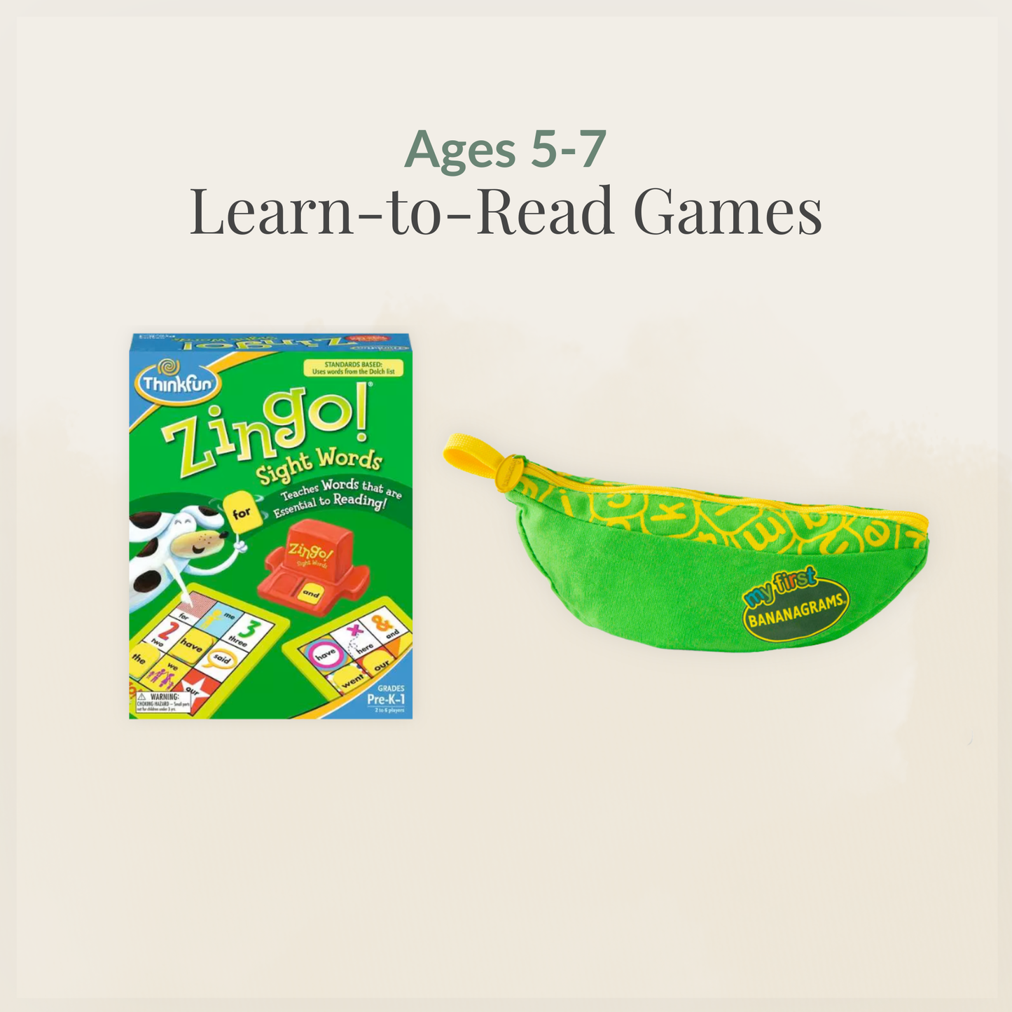 Ages 5–7: Learn-to-Read Games collection